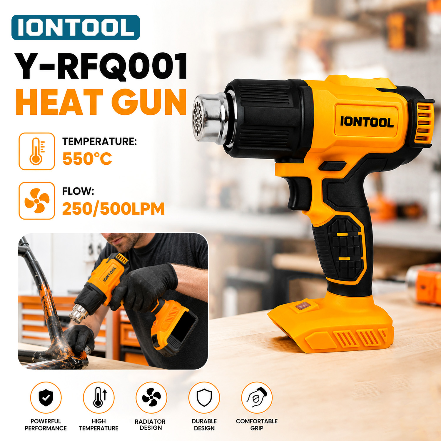 Cordless Heat Gun For Shrink Tubing - Pistola de Calor Inalámbrica IONTOOL 550