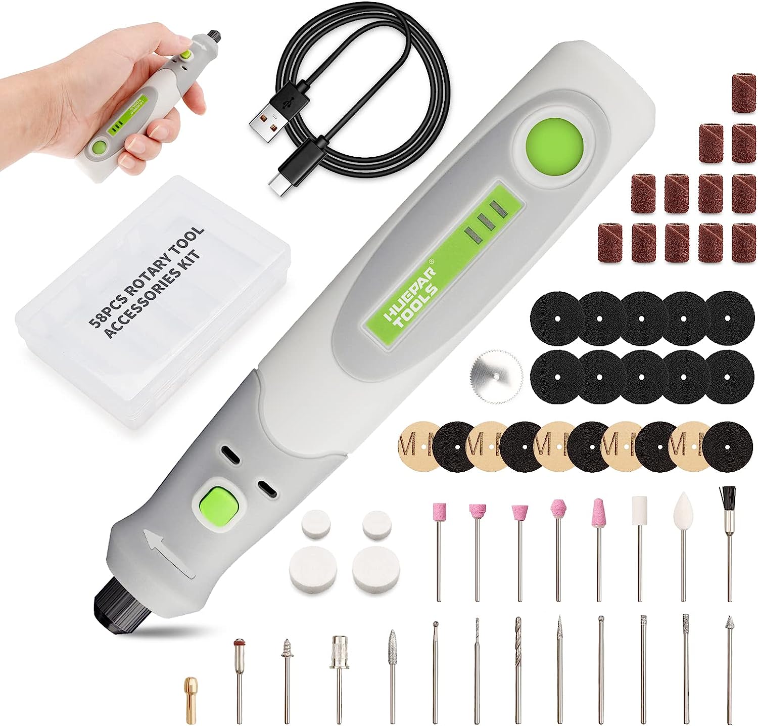 Cordless Rotary Tool Kit Accessories - Juego de herramientas rotativas inalámbricas para
