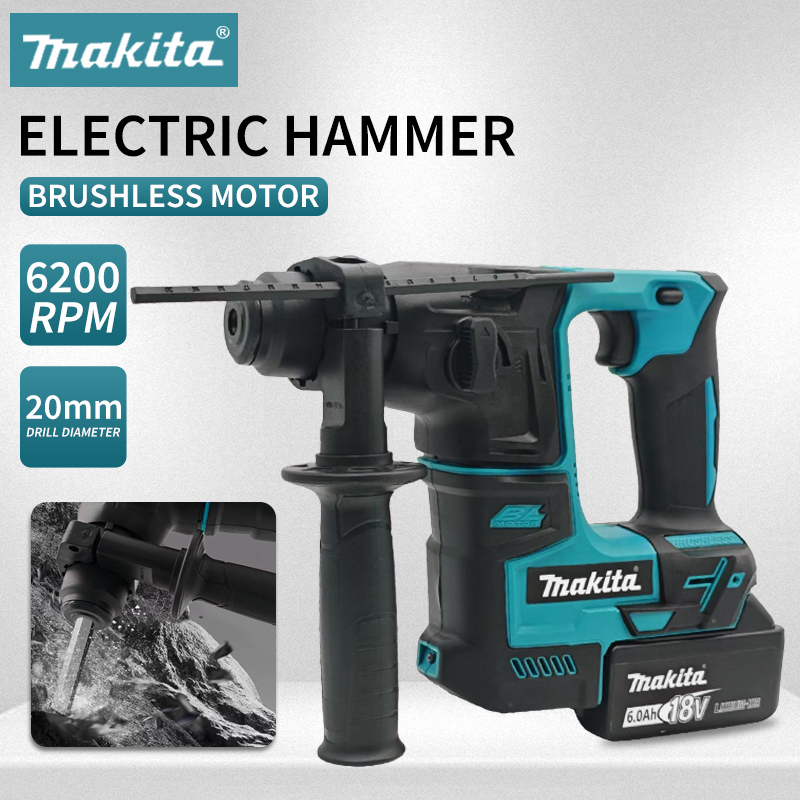 Brushless Cordless Electric Drill 18V - Martillo Eléctrico Makita, Martillo Inalámbrico sin