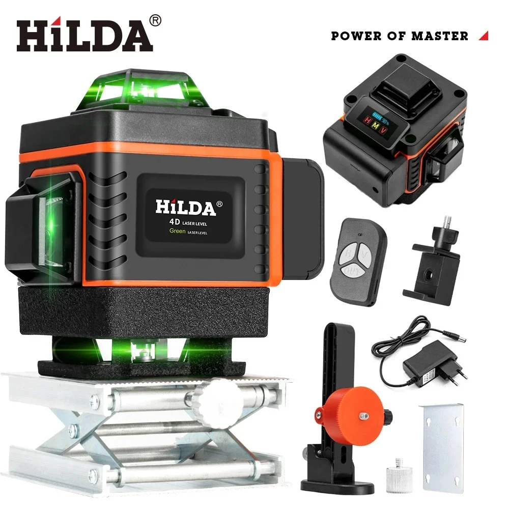 HILDA 16/12 líneas 4D nivel lá - Laser Level 16 Lines 4D Green reseña y precio