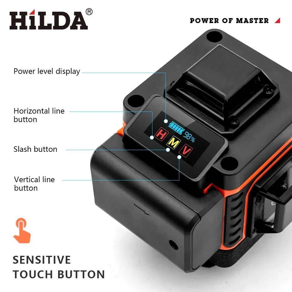 HILDA 16/12 líneas 4D nivel lá - Laser Level 16 Lines 4D Green reseña y precio
