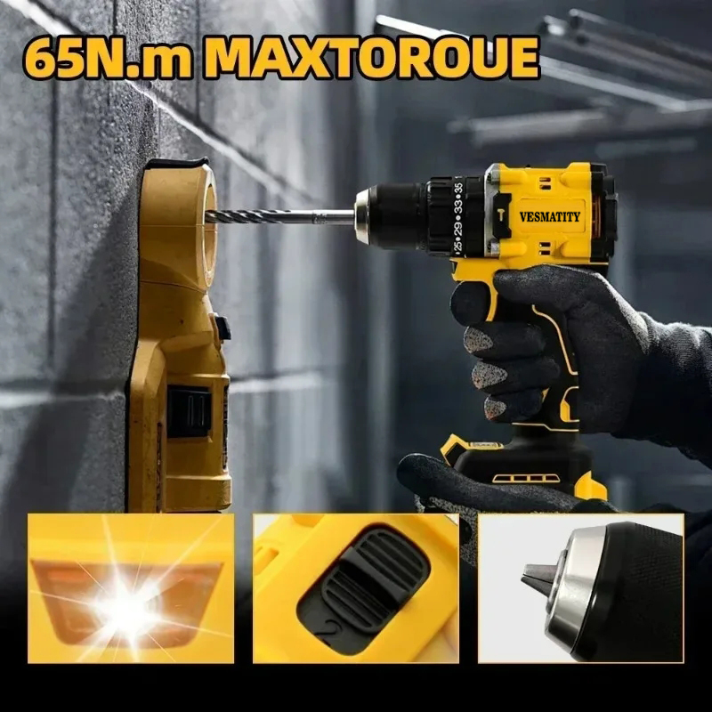 Taladro percutor sin escobilla - Brushless Cordless Electric Drill 18V reseña y precio
