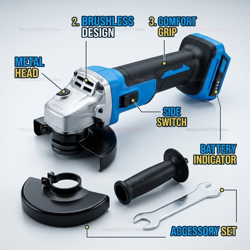 Amoladora angular inalámbrica  - Brushless Angle Grinder Battery Powered reseña y precio