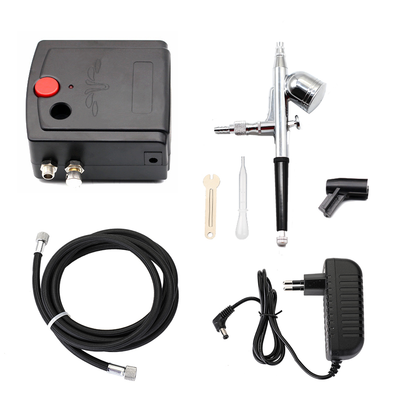 Aerógrafo con pistola pulveriz - Airbrush Kit With Mini Compressor reseña y precio