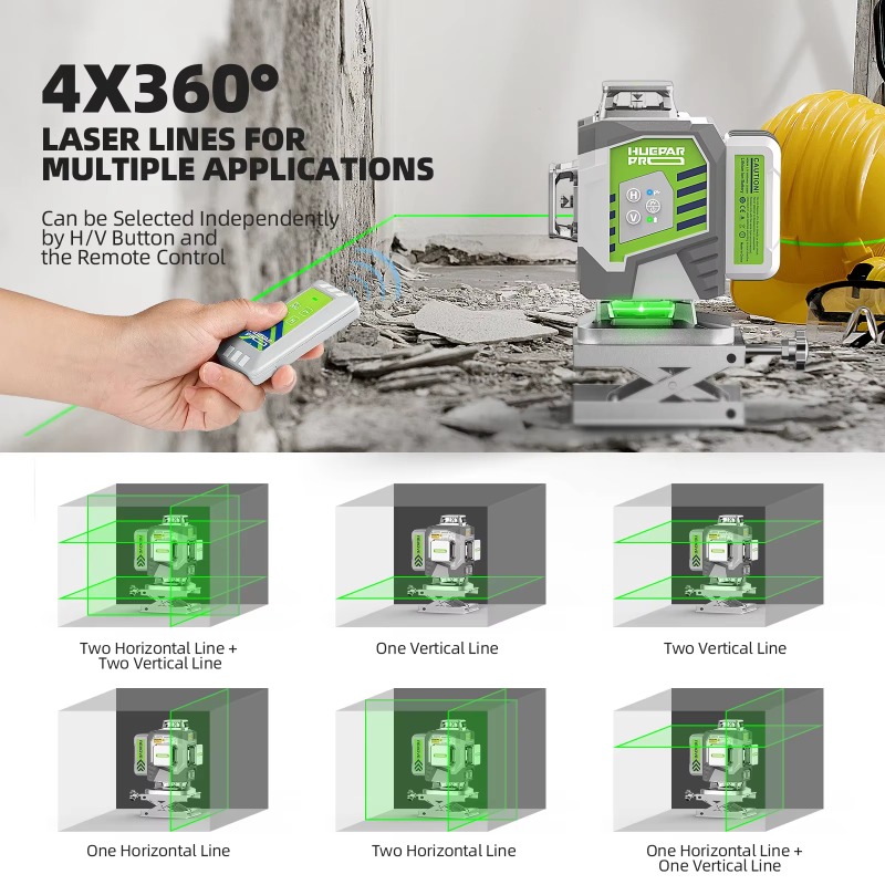 Huepar 2024 Nuevo diseño 4D 16 - Laser Level 16 Lines 4D Green reseña y precio